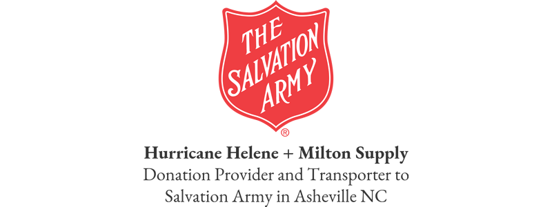 Hurricane Helene + Milton Supply Donation Provider and Transporter to Salvation Army in Asheville NC